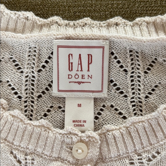 Doen x Gap Linen Blend Pointelle Sweater M - Picture 5 of 8